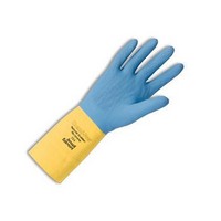 Ansell Edmont 192243 Ansell Size 8 Blue/Yellow Chemi-Pro Heavy Duty Unsupported 27 Mil Neoprene Over Natural Latex Cotton Flock-